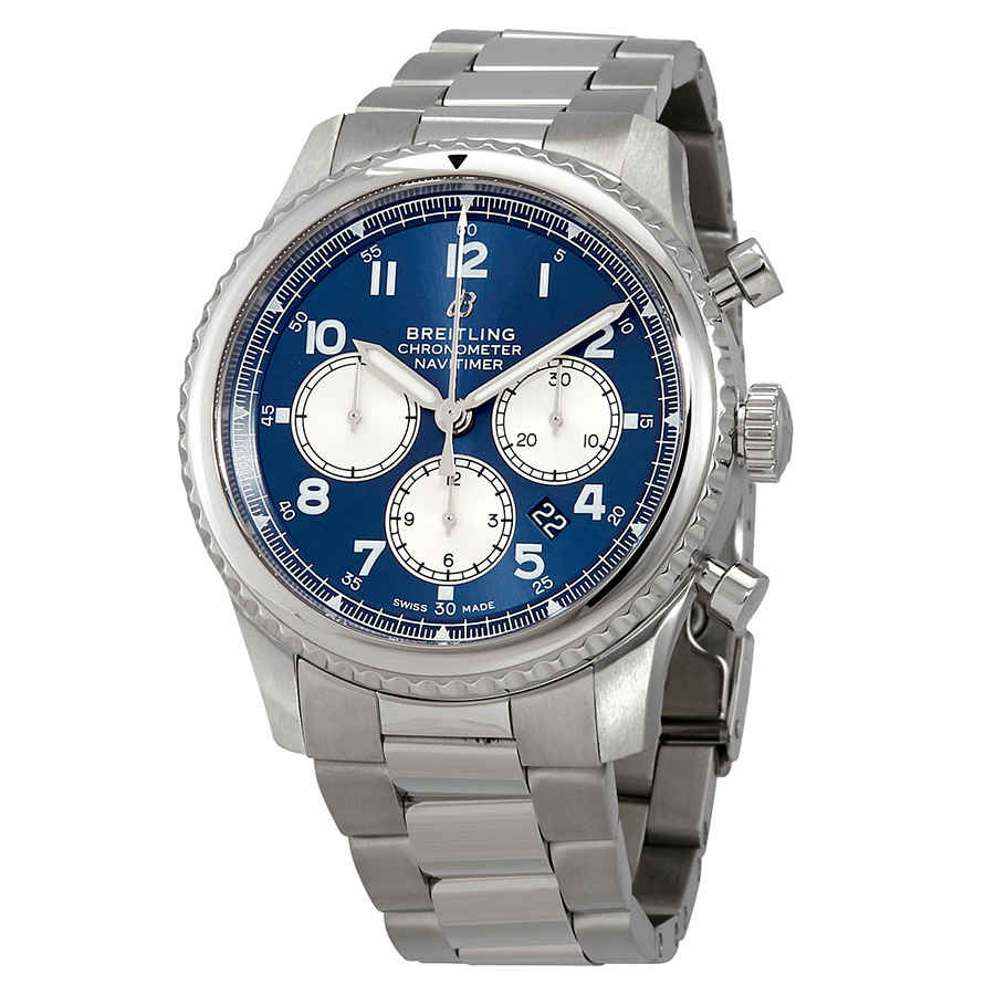 Breitling Navitimer 8 Chronograph Automatic Chronometer Blue Dial Mens Watch AB0117131C1A1