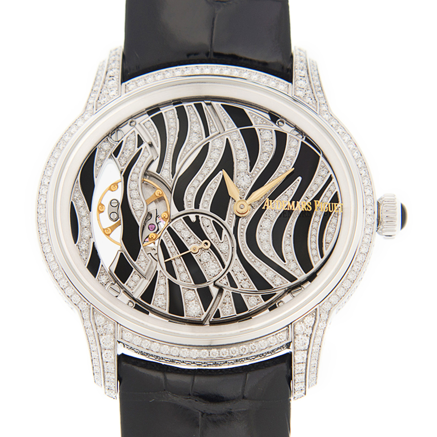 Audemars Piguet Millenary Zebra Diamond Pattern Dial 18 Carat White Gold Ladies Watch 40000$