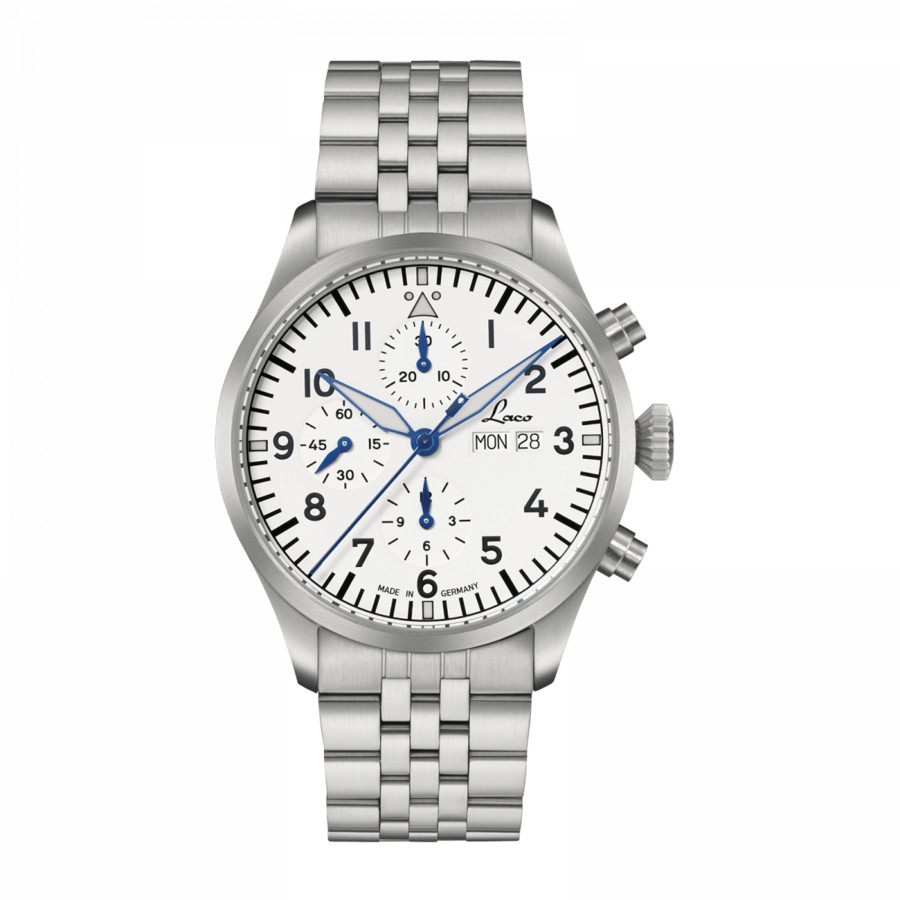 Laco Kiel 2 Weiss Chronograph Automatic White Dial Mens Watch 862153.MB