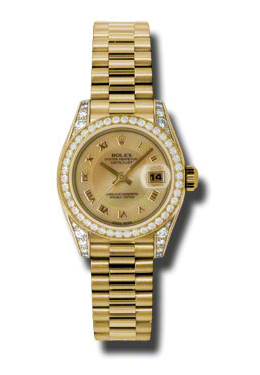 Rolex LadyDatejust 26 Champagne Decorated Mother Of Pearl Dial 18K Yellow Gold President Automatic Ladies Watch 179158CMRP Rolex LadyDatejust 26 Champagne Decorated Mother Of Pearl Dial 18K Yellow Gold President Automatic Ladies Watch 179158CMRP
