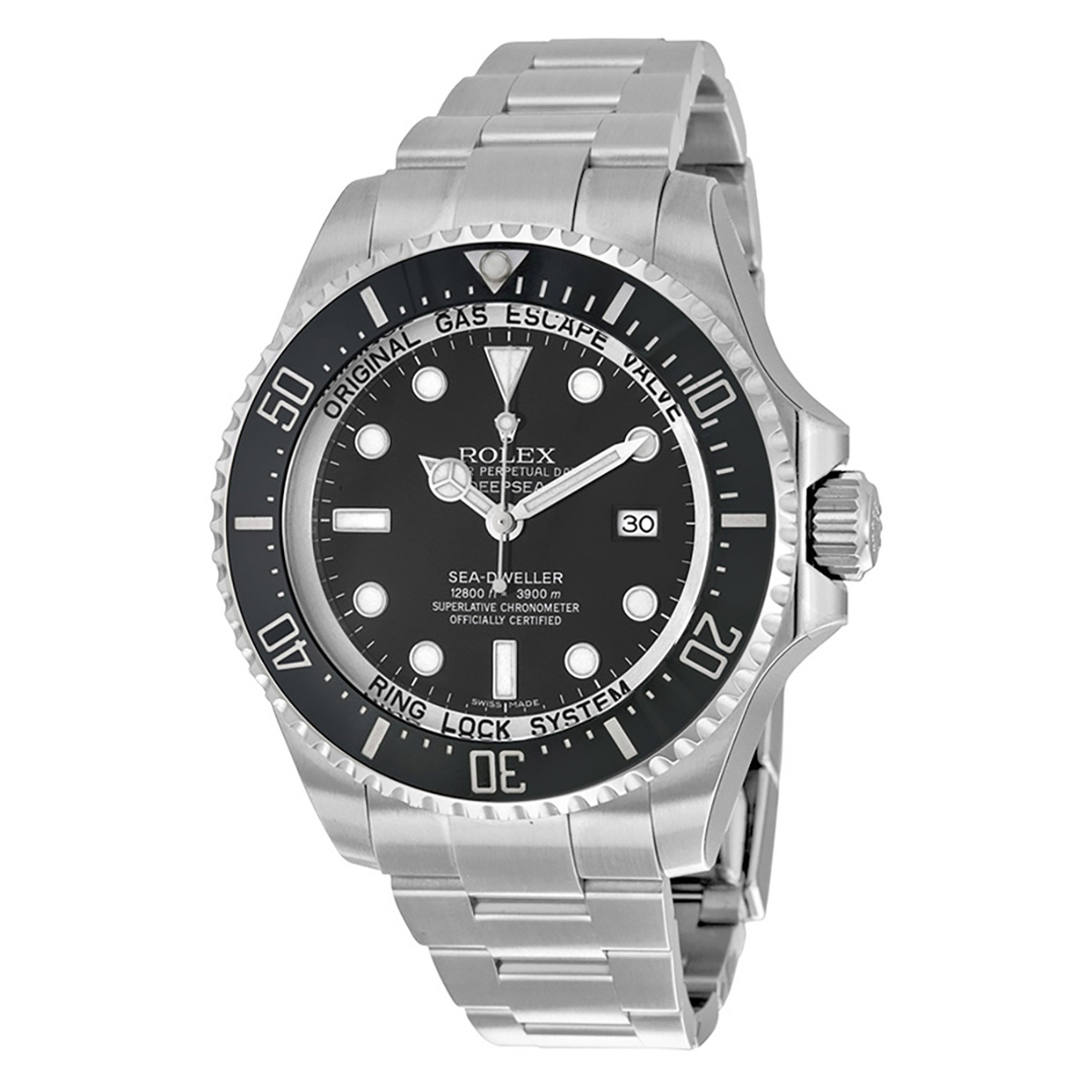Preowned Rolex Deepsea Black Dial Stainless Steel Oyster Bracelet Automatic Mens Watch 116660BKSO