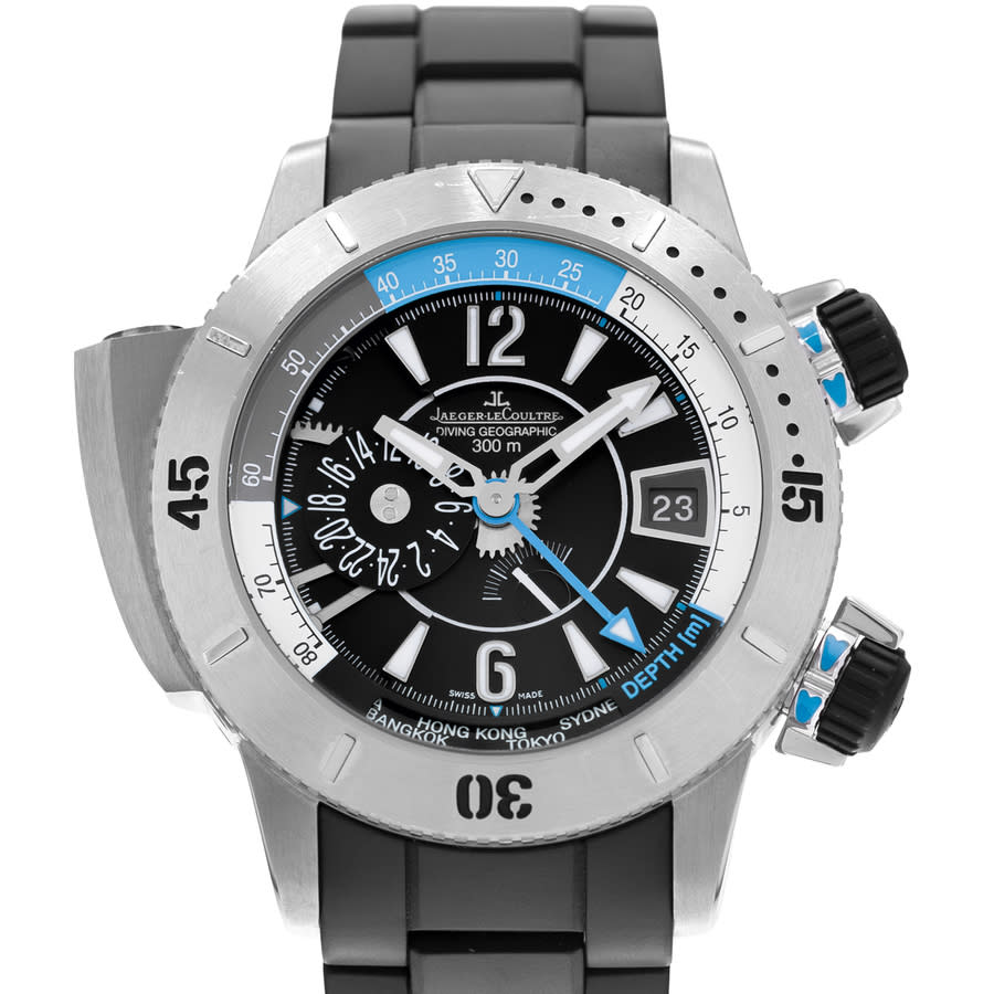 Pre-owned Jaeger LeCoultre Master Compressor Diving Pro Geographic Automatic Black Dial Mens Watch Q185T770 13068$