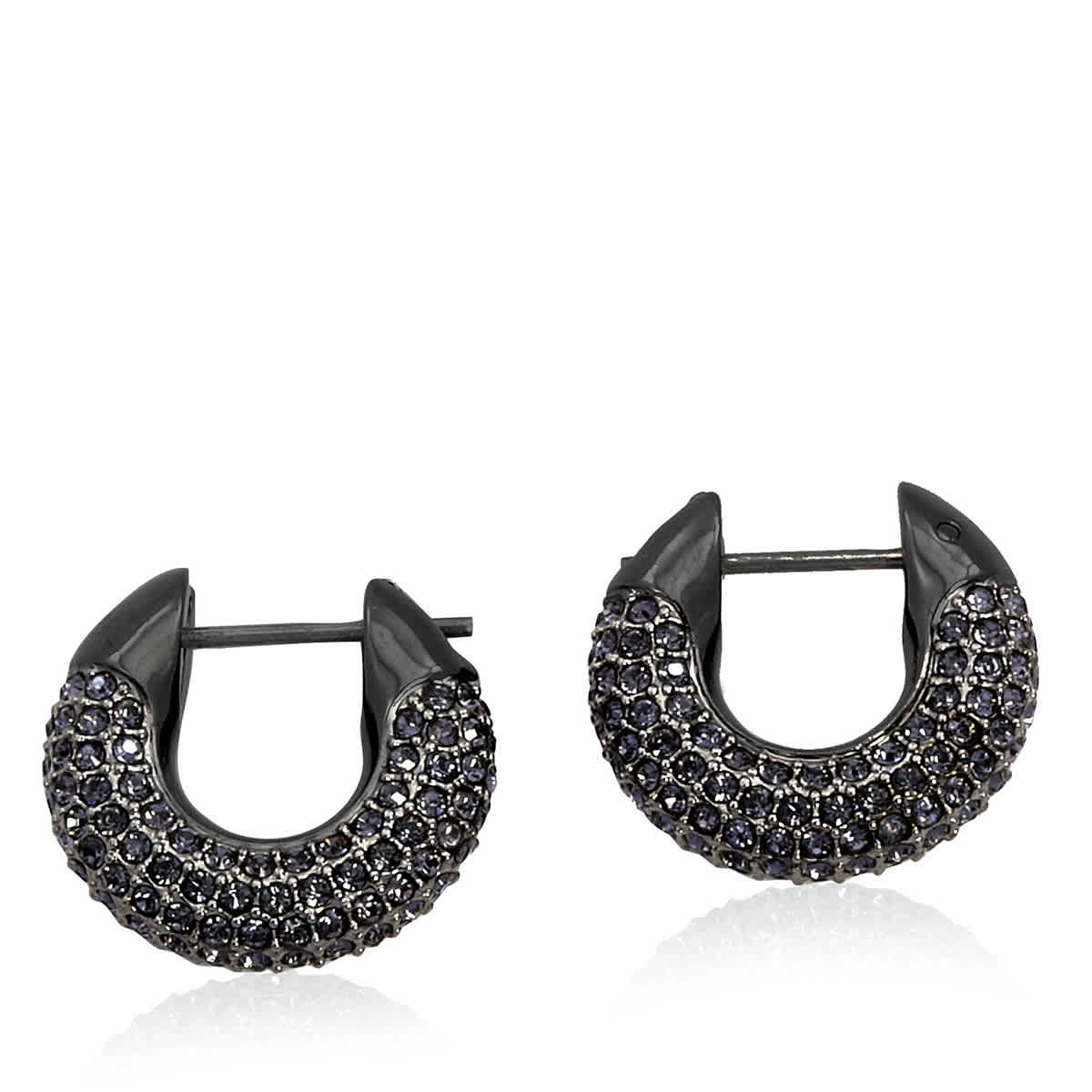 Swarovski Ladies Dextera Black Ruthenium Plated Small Hoop Earrings 83$