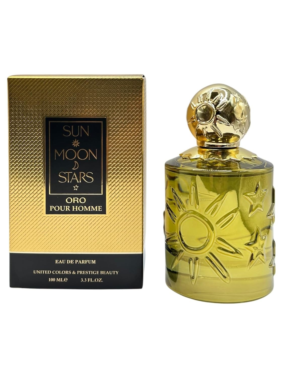 United Colors Mens Sun Moon Stars Oro Pour Homme EDP Spray 3.4 oz Fragrances 850043459040