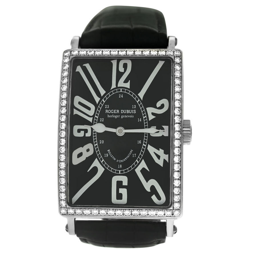 Pre-owned Roger Dubuis Horloger Genevois Automatic Diamond Black Dial Unisex Watch 0204419601923