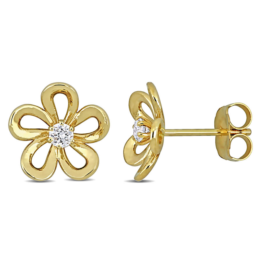 Created Forever 13ct TW Lab-Grown Diamond Flower Stud Earrings in 14k Yellow Gold - 725 in 400$