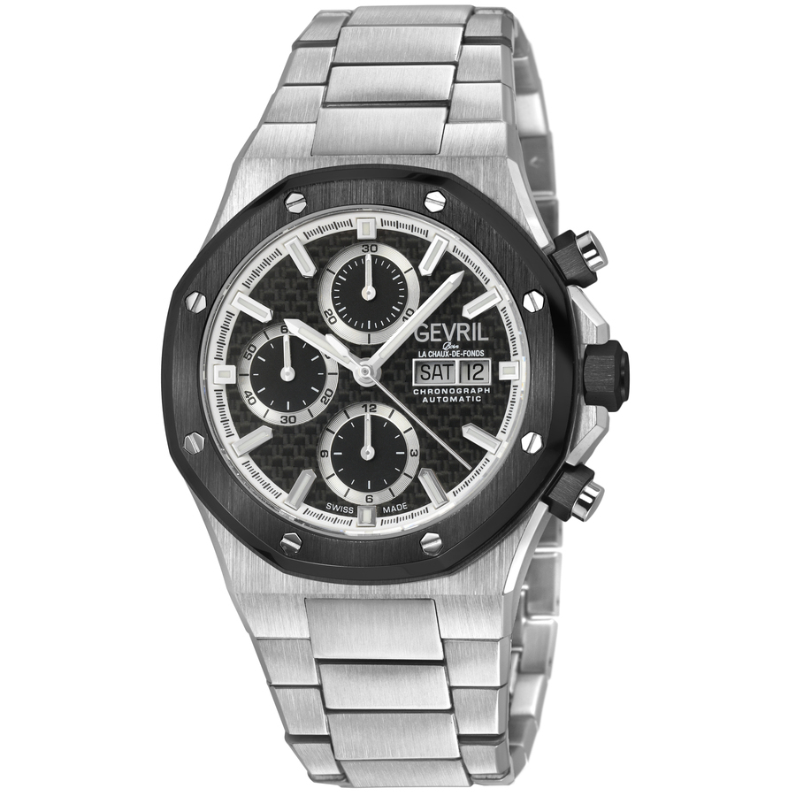 Gevril Kingsgate Chronograph Automatic Black Dial Mens Watch 47903B