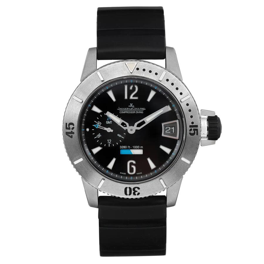 Pre-owned Jaeger-LeCoultre Master Compressor GMT Automatic Black Dial Mens Watch Q187T670 8500$