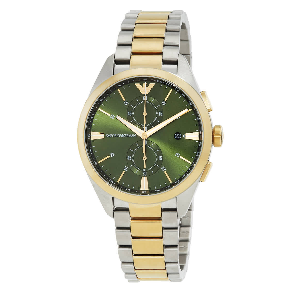 Emporio Armani Chronograph Quartz Green Dial Two-Tone Mens Watch AR11511 129$