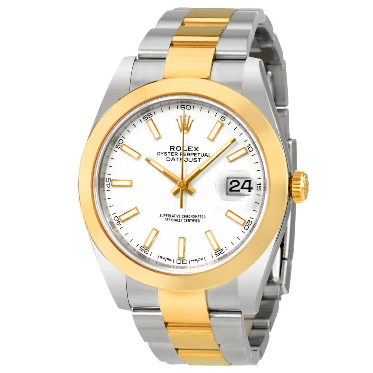 Rolex Datejust 41 White Dial Steel and 18K Yellow Gold Oyster Bracelet Mens Watch 126303WSO 15950$