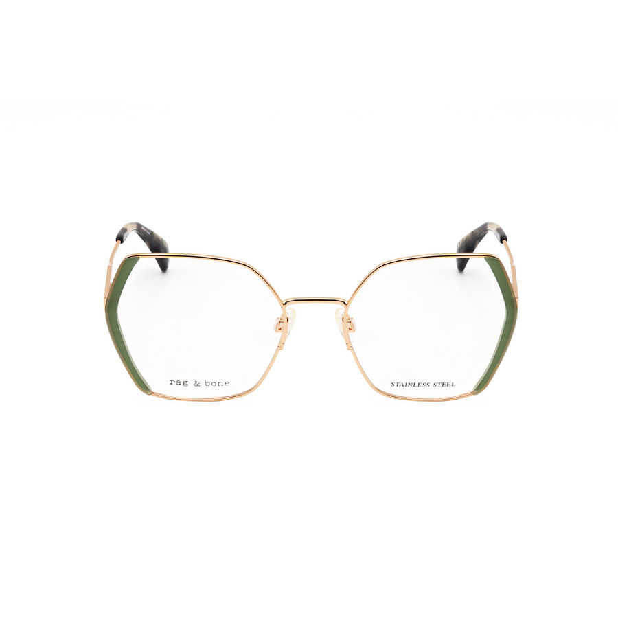 Rag and Bone Ladies Green Rectangular Eyeglass Frames RNB3079/G-1