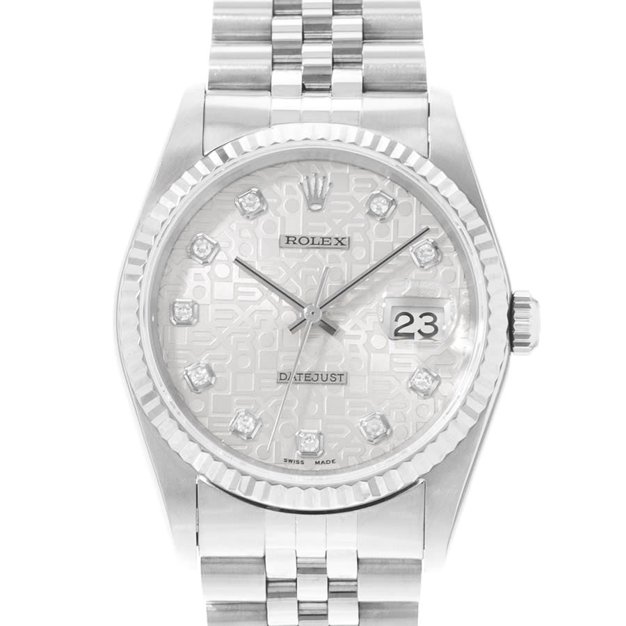 Preowned Rolex Datejust 36 Automatic Chronometer Diamond Mens Watch 16234