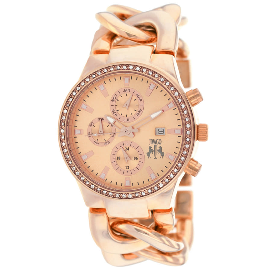 Jivago Lev Multi-Function Rose Dial Rose Gold-tone Ladies Watch JV1227 124$