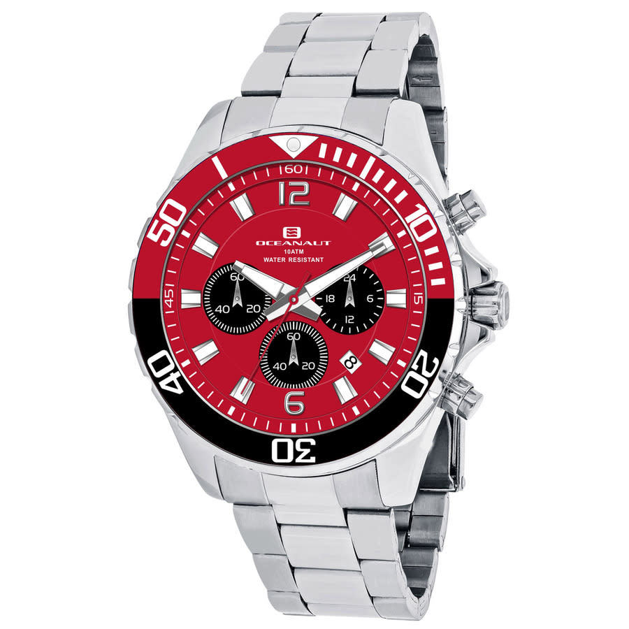 Oceanaut Sevilla Chronograph Quartz Red Dial Coke Bezel Mens Watch OC2526 113$