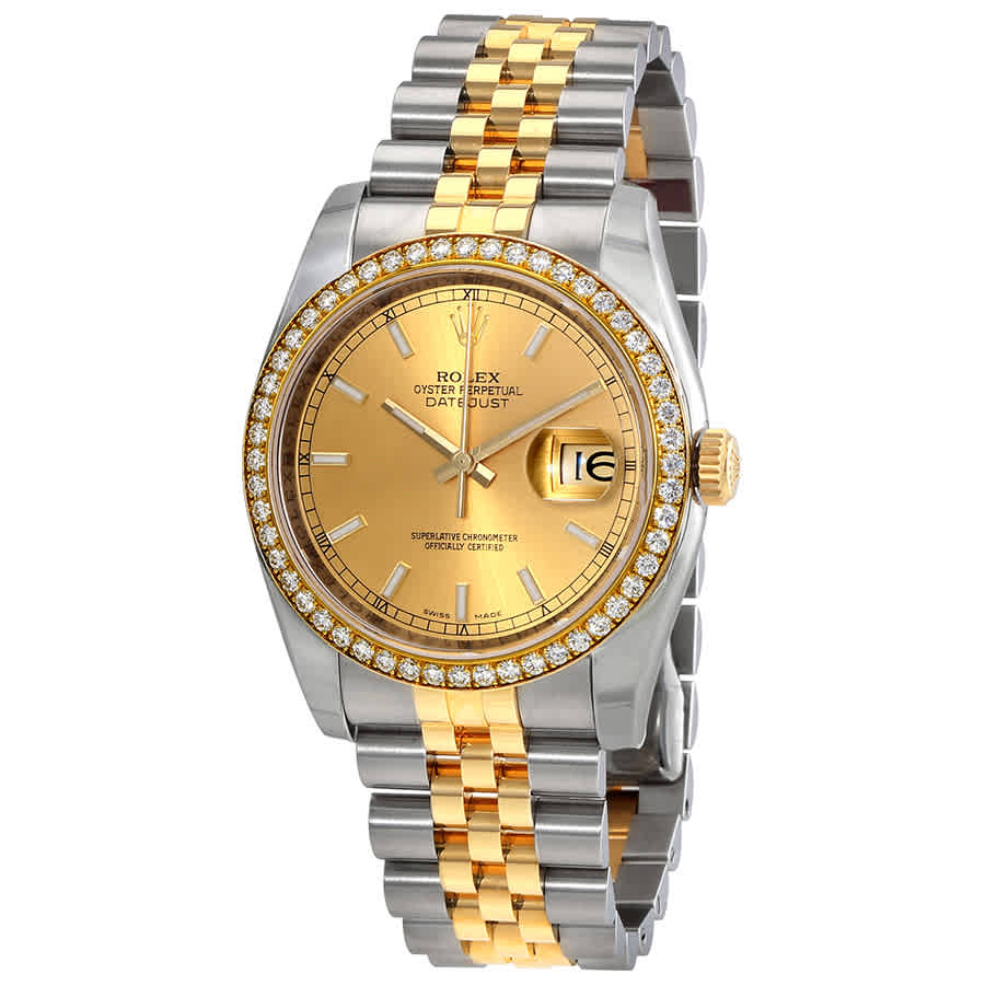 Rolex Oyster Perpetual Datejust 36 Champagne Dial Stainless Steel and 18K Yellow Gold Jubilee Bracelet Automatic Ladies Watch 116243CSJ Rolex Oyster Perpetual Datejust 36 Champagne Dial Stainless Steel and 18K Yellow Gold Jubilee Bracelet Automatic Ladies Watch 116243CSJ