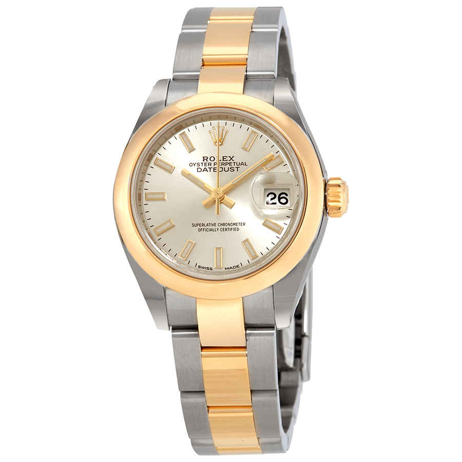 Rolex Lady Datejust 28 Silver Dial Steel and 18K Yellow Gold Oyster Watch 279163SSO