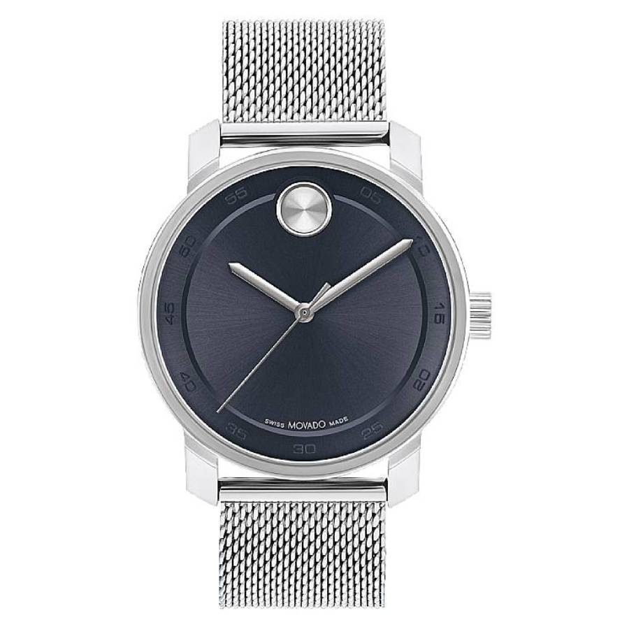 Movado Bold Quartz Blue Sunray Dial Mens Watch 3600958 194$
