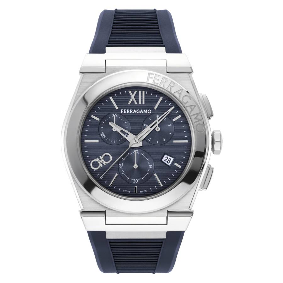 Ferragamo Vega Chrono Quartz Blue Dial Mens Watch SFMR00724 349$