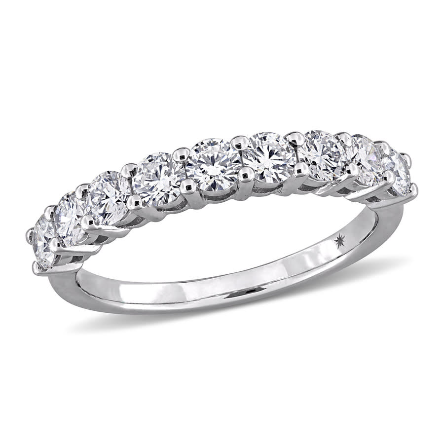 Created Forever 1ct TW Lab-Grown Diamond Semi-Eternity Anniversary Band in 10k White Gold