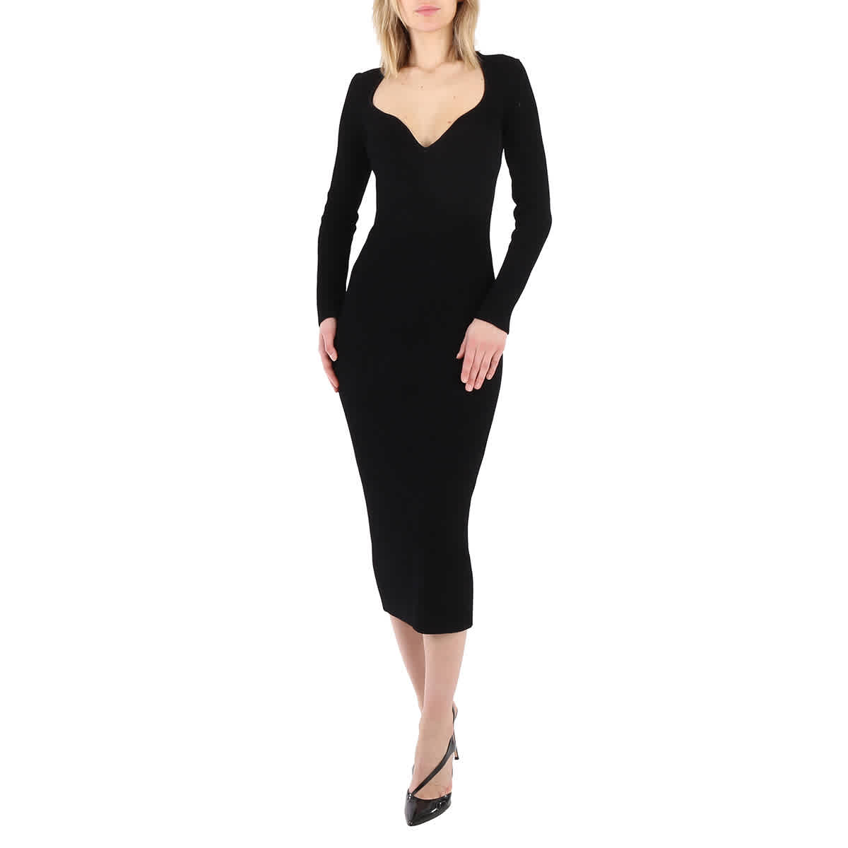 Ladies black midi dress on sale