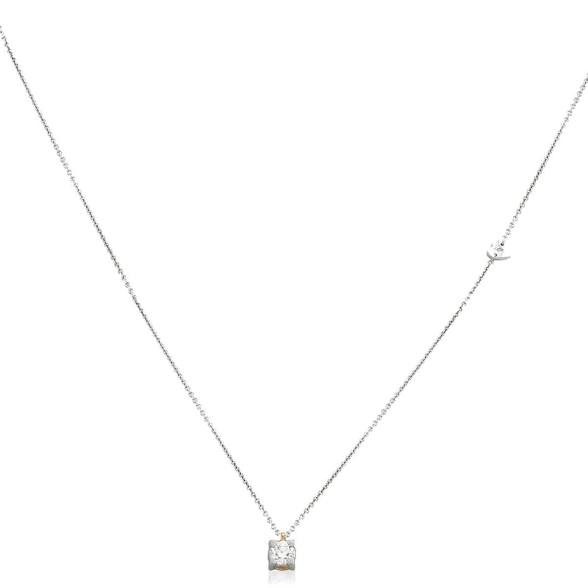 Salvini Ladies White Gold Sculpted Cube Necklace