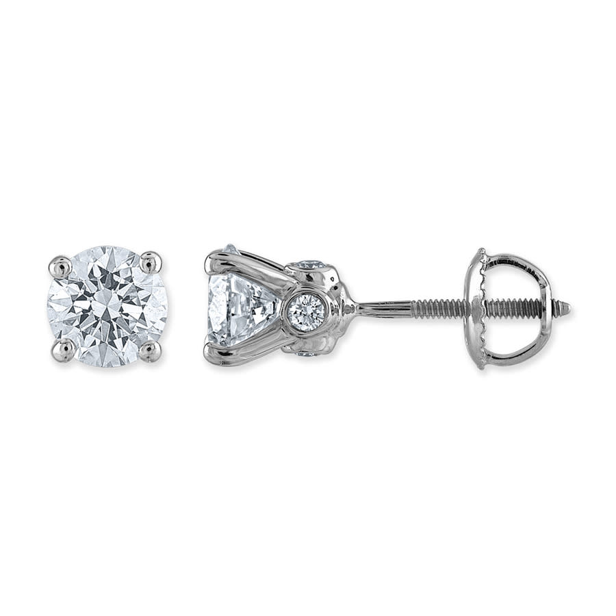 Brilliant Diamond 14KT White Gold 200 Carat Lab Grown Diamond Stud Earrings for Women 1025$