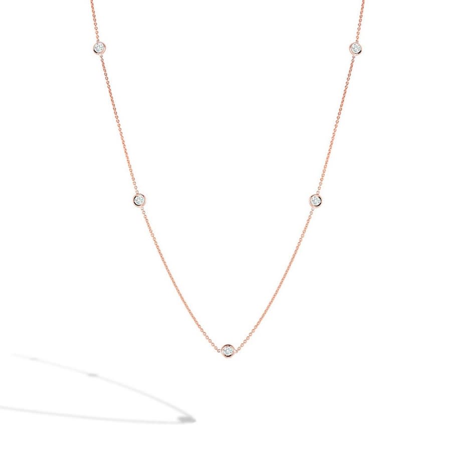 Roberto Coin Diamonds By The Inch Rose Gold Station Necklace - .25ctw - 001316AXCHD0