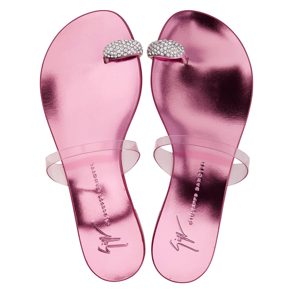 Giuseppe Zanotti Ring Plexi Slip On Flat Sandals eBay
