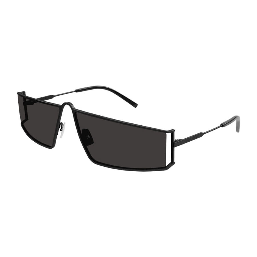 Saint Laurent Ladies Black Rectangular Sunglasses SL606 001