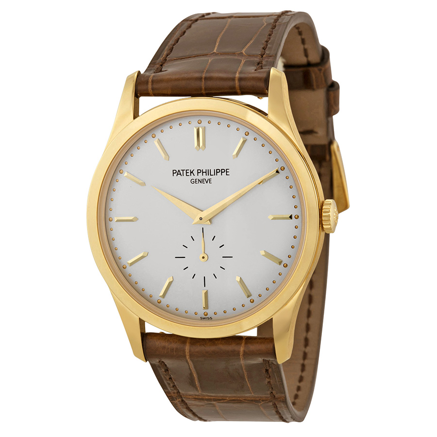 Pre-owned Patek Philippe Calatrava Opaline White Dial Mens Watch 5196J-001 24432$