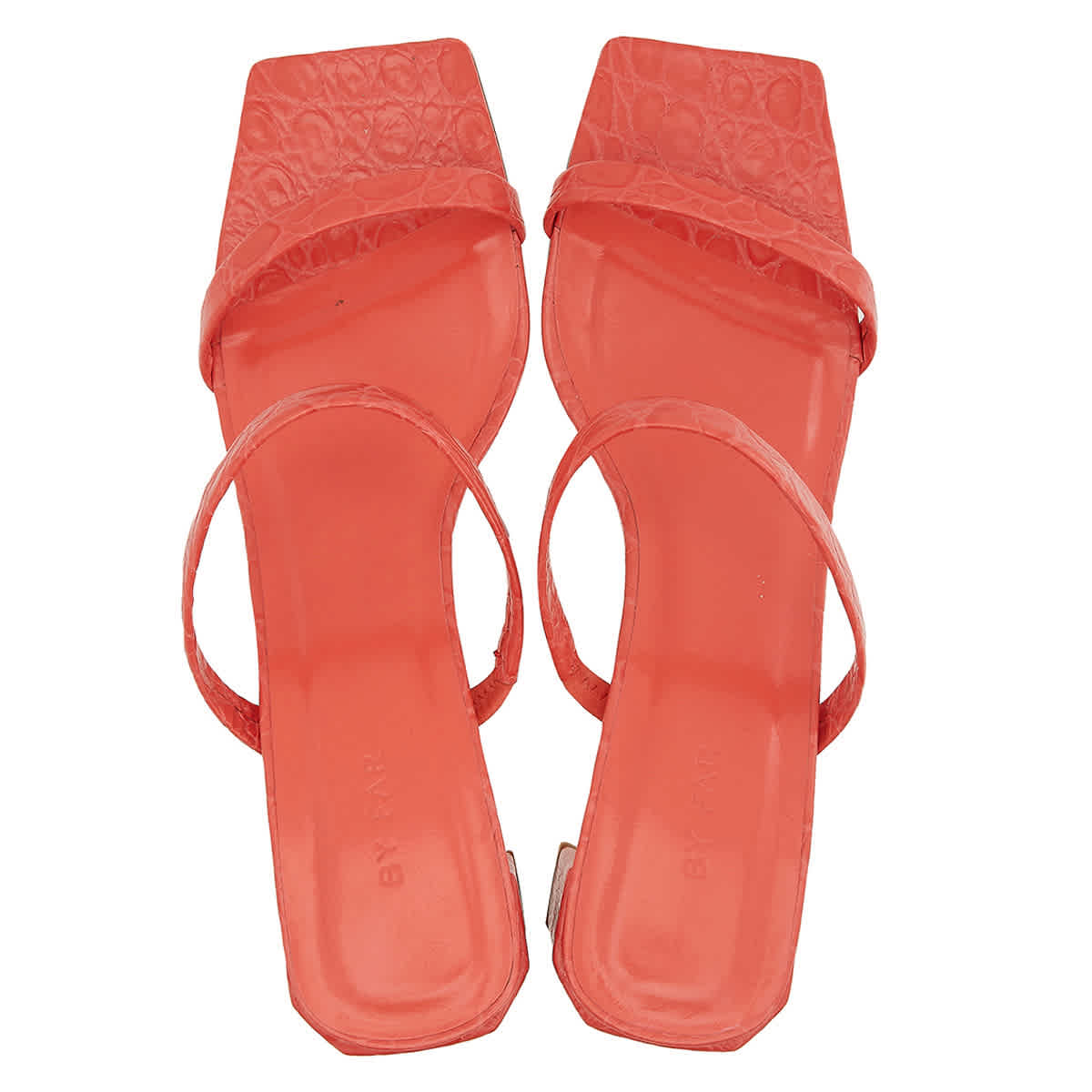 By Far Ladies Coral Red Tanya Leather Sandals eBay