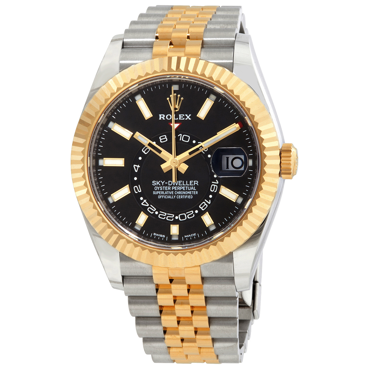 Preowned Rolex Sky Dweller GMT Automatic Black Dial Mens Watch 326933BKSJ
