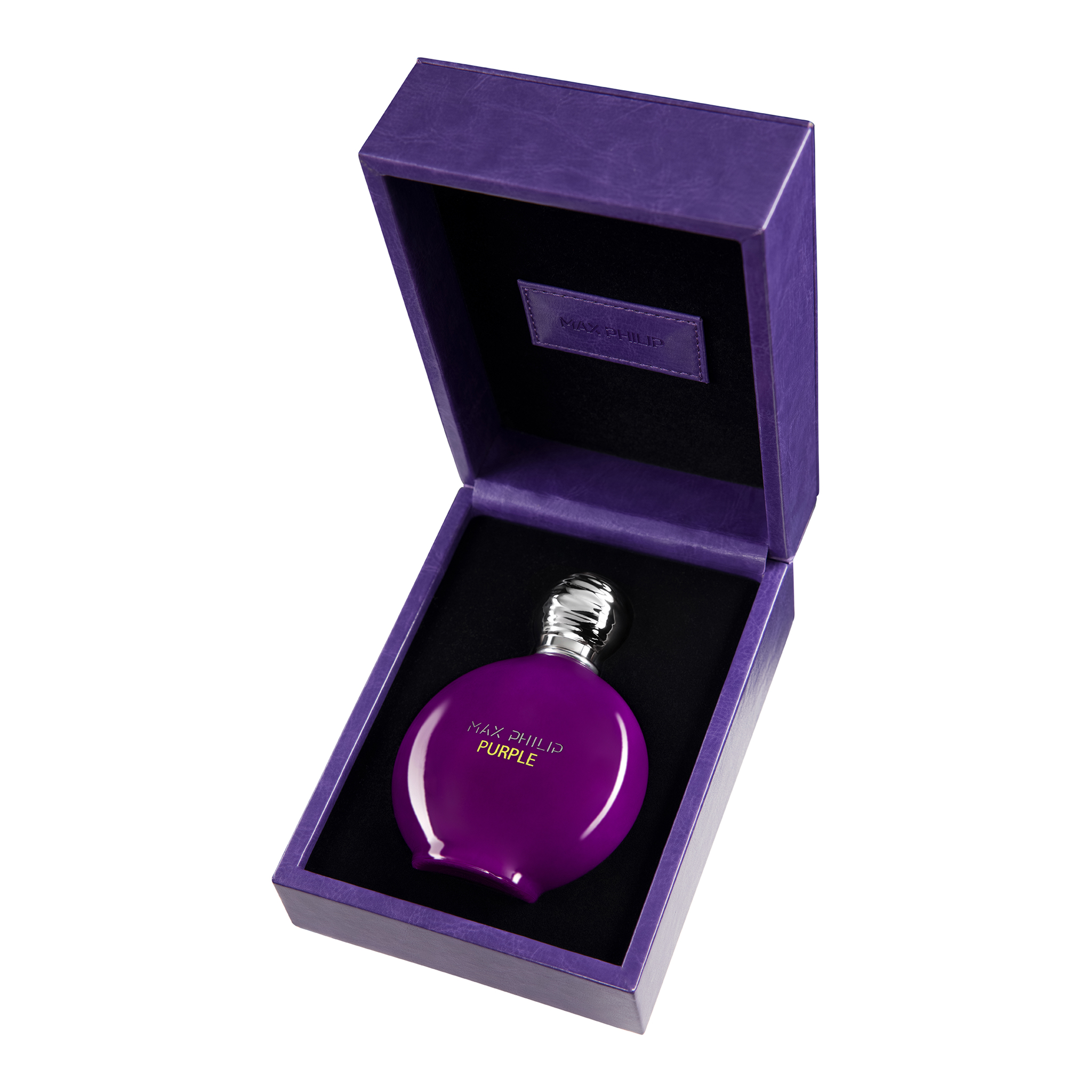 Max Philip Unisex Purple EDP 3.4 oz + Leather Box Fragrances 795847835464