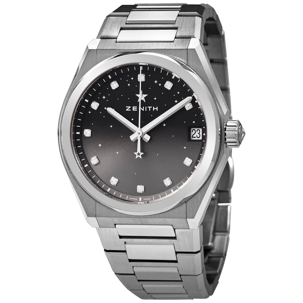 Zenith Defy Midnight Automatic Grey Gradient Diamond Dial Ladies Watch 03920067002MI001 6780$
