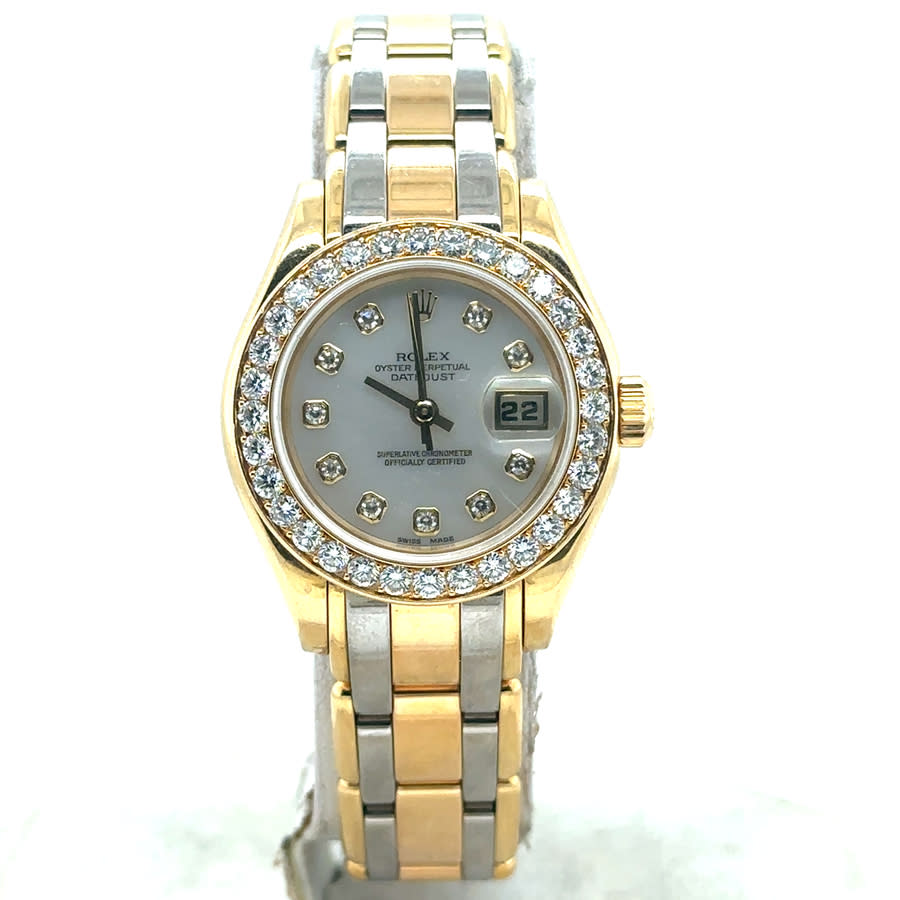 Preowned Rolex Datejust Pearlmaster Automatic Diamond Ladies Watch 69298 MDPM