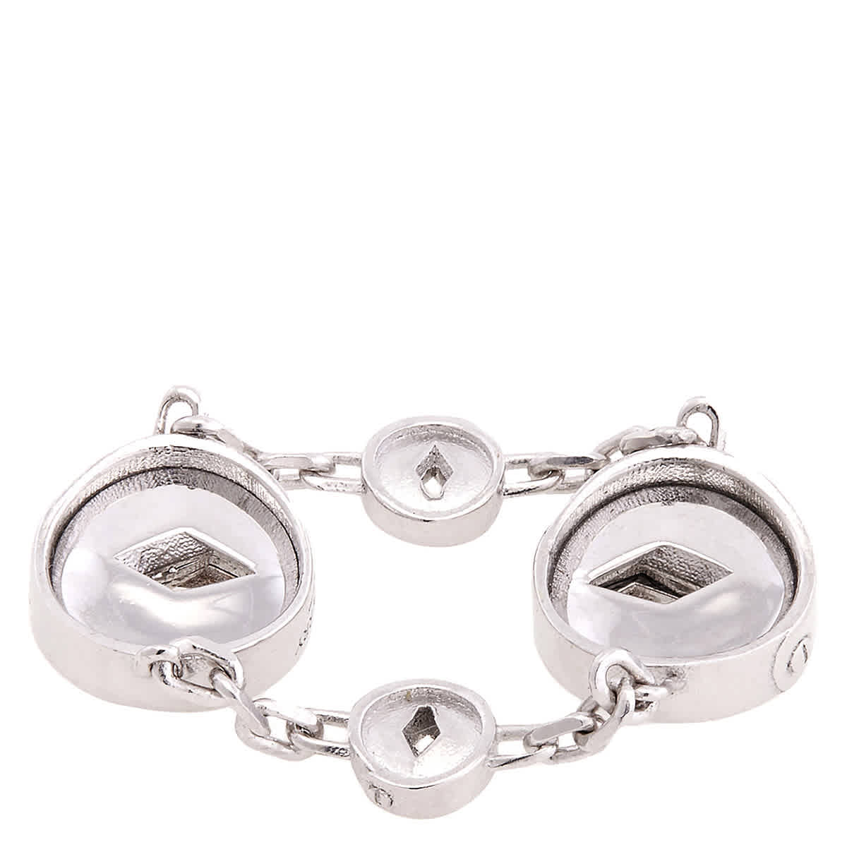 Burberry Silver Hollow Link Ring, Size 59