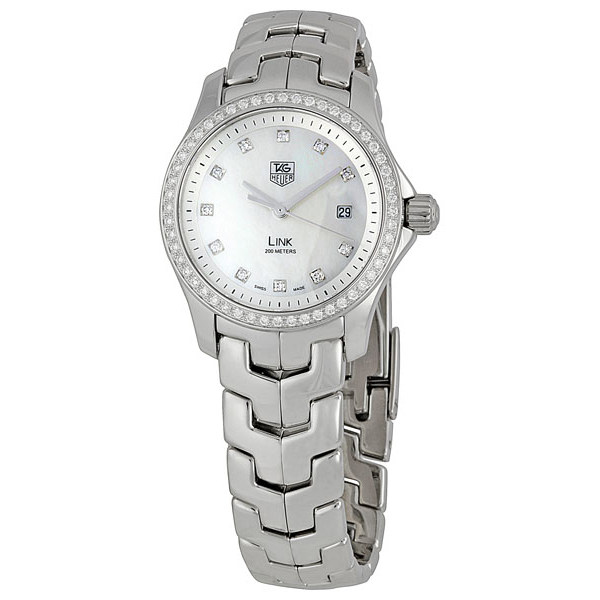 Pre-owned Tag Heuer Link Diamond White Mother-of-pearl Dial Ladies Watch WJF1319BA0572 1559$
