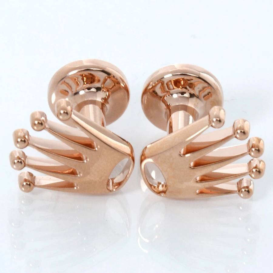 Rolex 18 kt Everose Gold Crown Cufflinks