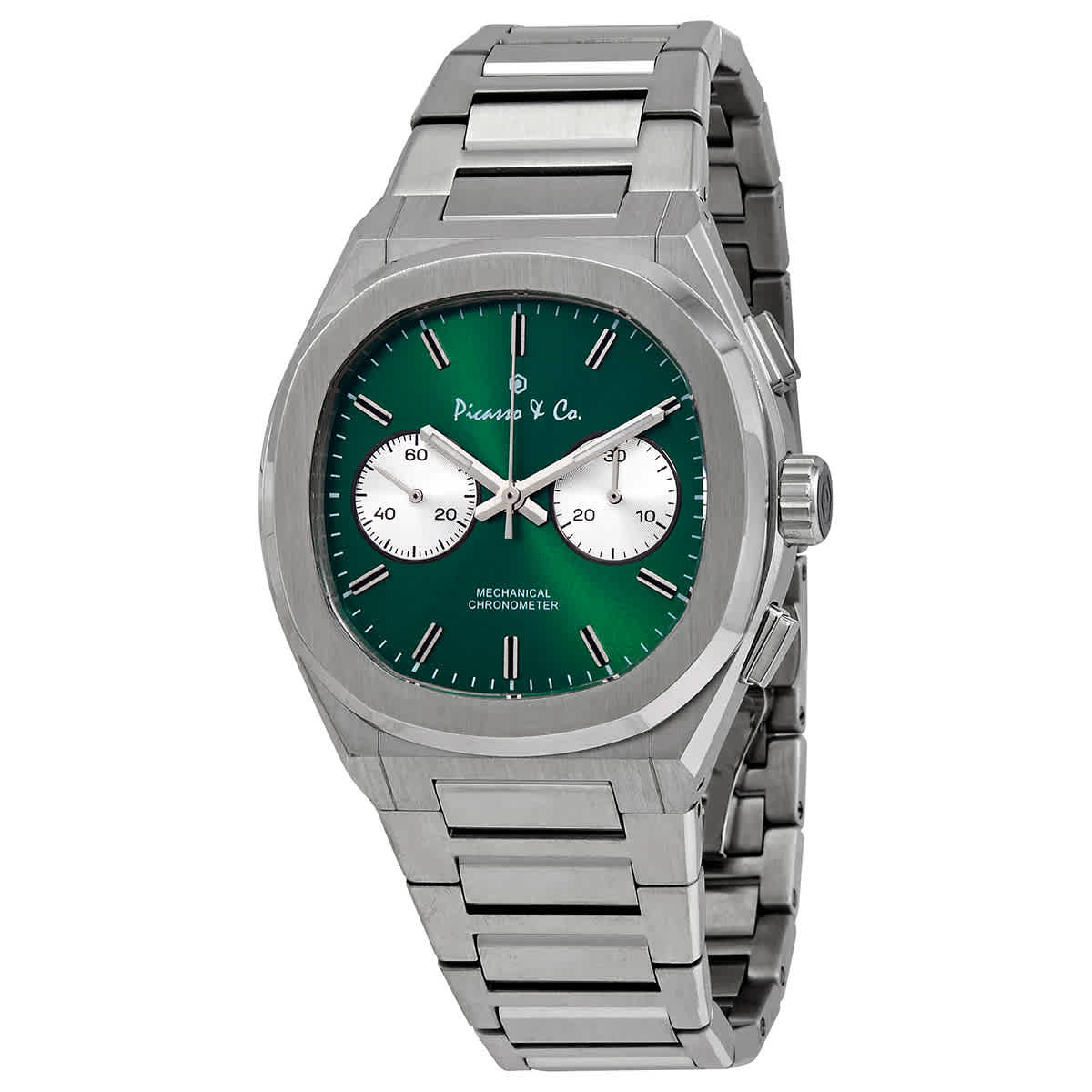 Picasso and Co Chairman II Chronograph Hand Wind Green Dial Mens Watch PWCH2GRSS