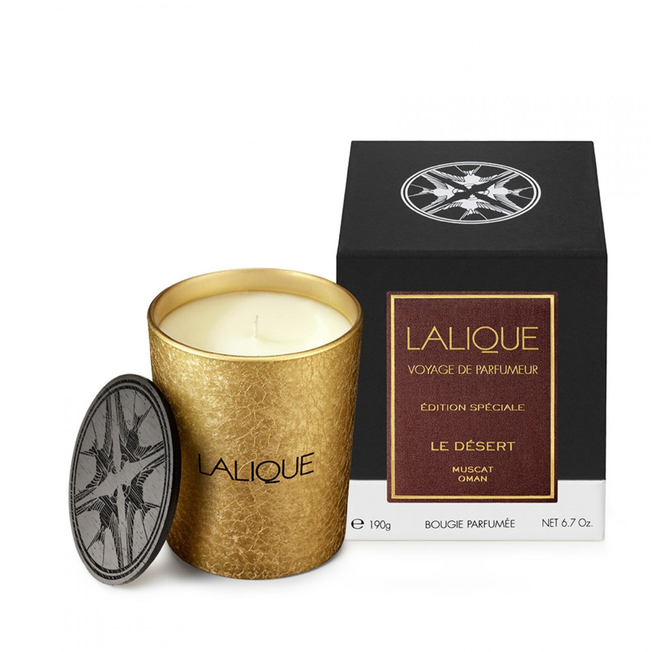 Lalique Unisex Le Desert Muscat Oman 67 oz Scented Candle 7640171197296 50$