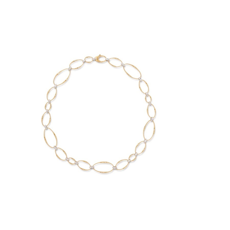 Marco Bicego Marrakech Onde Collection 18K Yellow Gold and Diamond Flat Link Collar Necklace - CG783 B2 YW M5 8395$