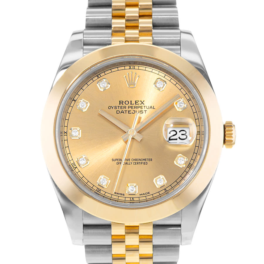 Preowned Rolex Datejust 41 Automatic Chronometer Diamond Champagne Dial Mens Watch 126303 CDJ