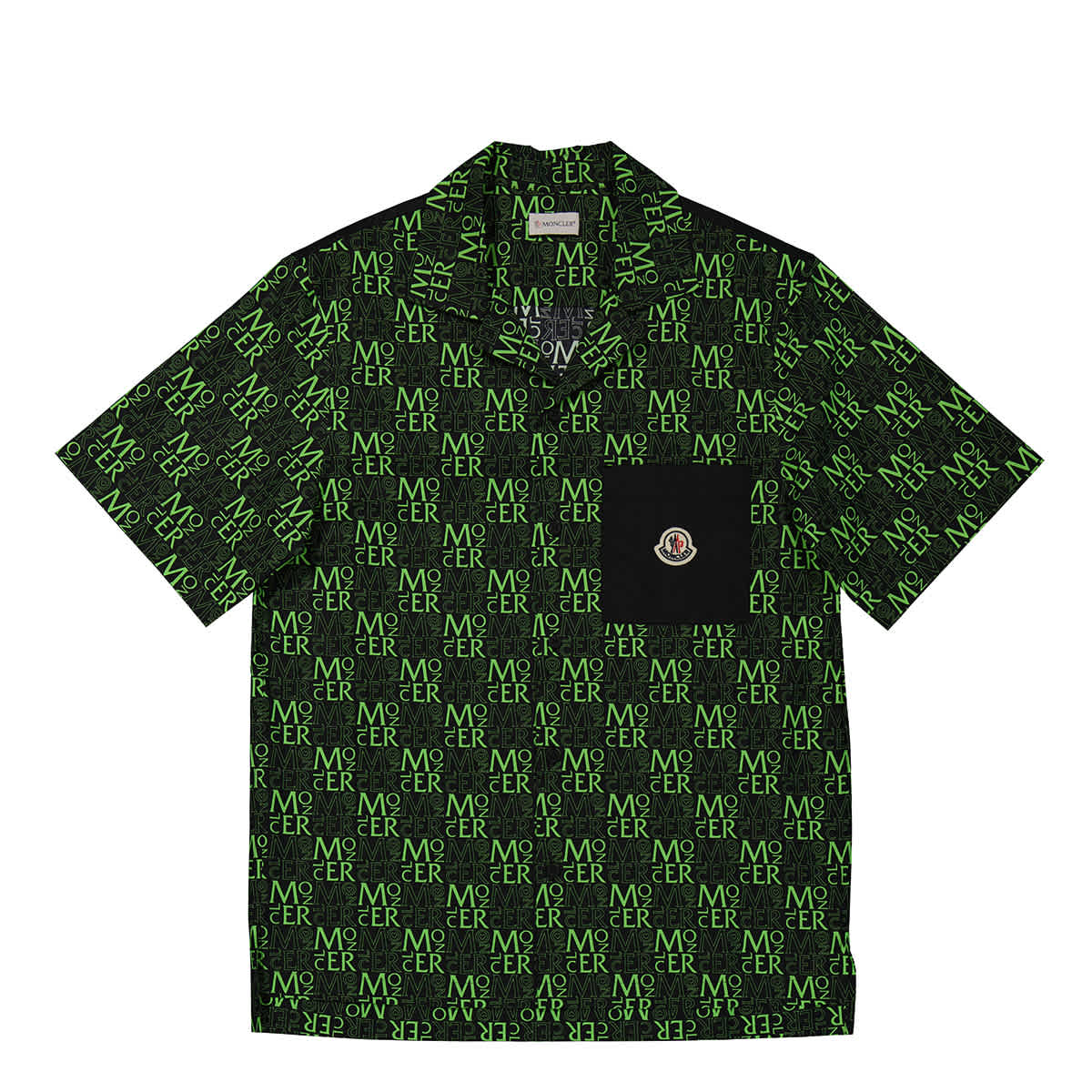Moncler Men s All Over Monogram Logo Print Short Sleeve Shirt