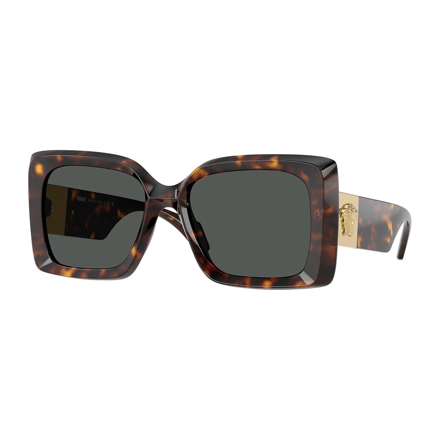 Versace Woman Sunglass VE4467U - Frame color: Havana, Lens color: Dark Grey