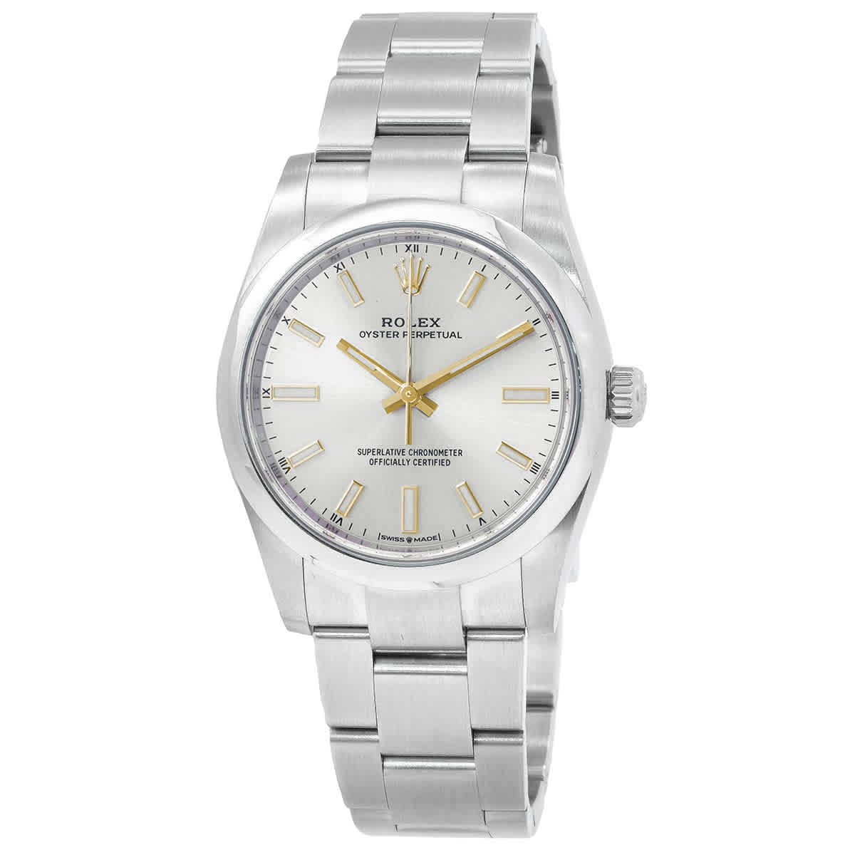 Rolex Oyster Perpetual 34 Automatic Chronometer Silver Dial Ladies Watch 124200SSO