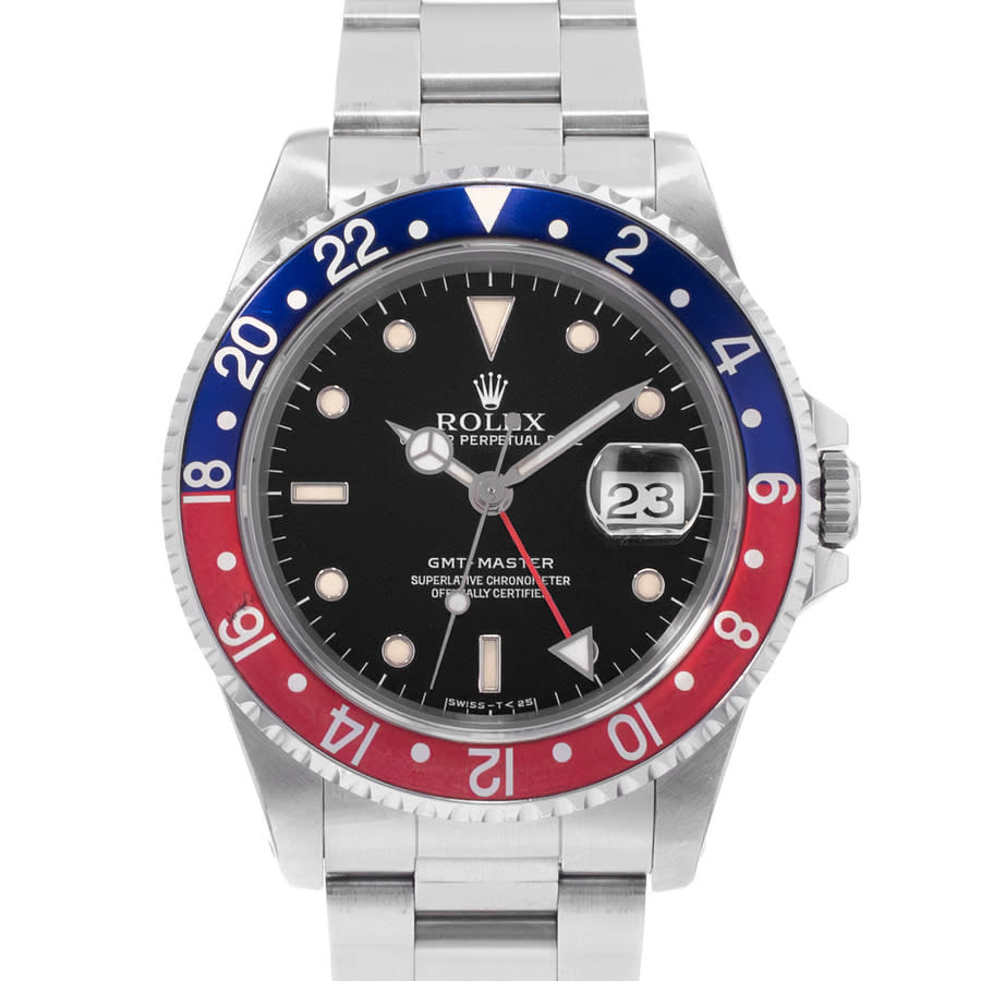 Preowned Rolex GMTMaster GMT Automatic Black Dial Mens Watch 16700 BKSO