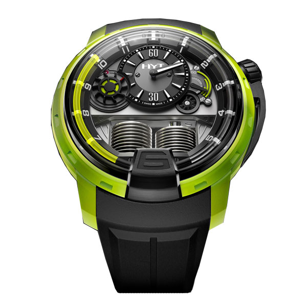 HYT H1 Azo Polyepoxyde Black Dial Black Rubber Mens Watch 148-PA-21-GF-RU