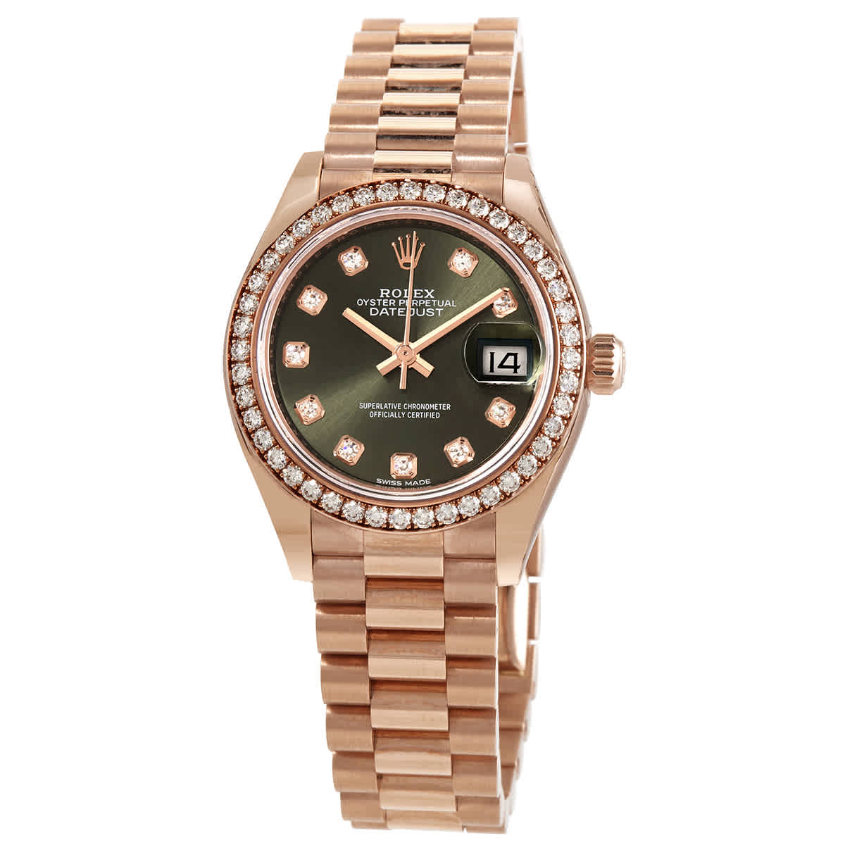 Rolex LadyDatejust Automatic Diamond Green Dial Ladies Watch 279135GNDP