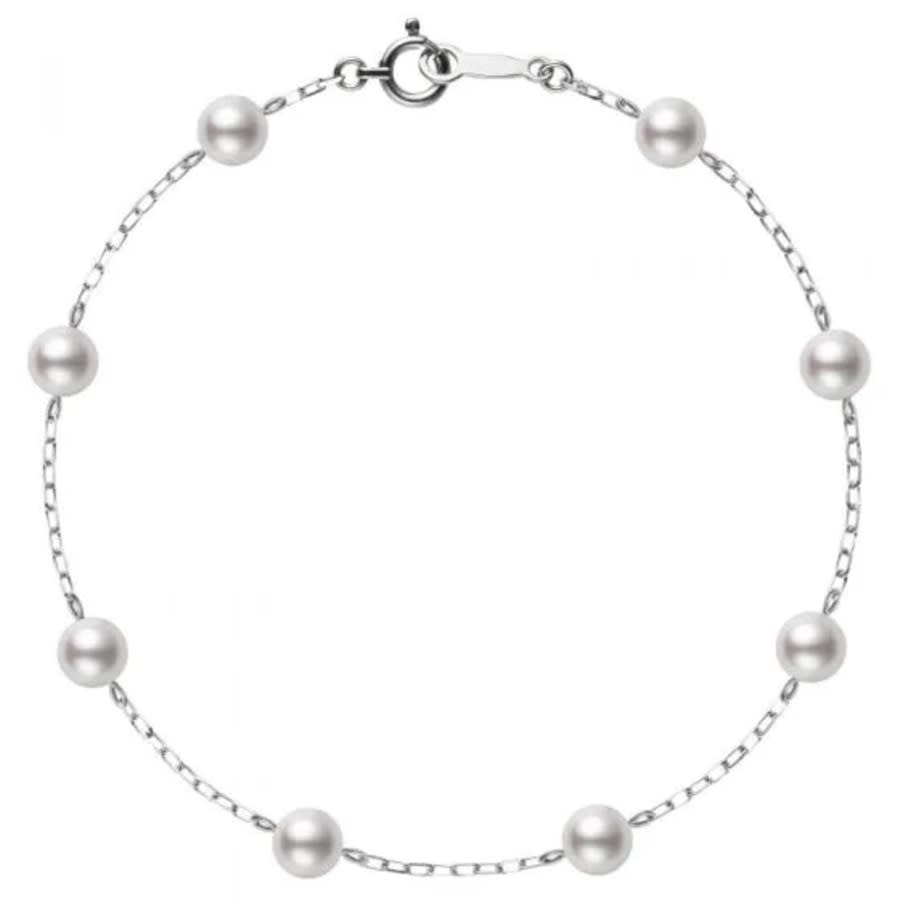 Mikimoto Akoya Pearl Station Bracelet with 18K White Gold 5 x 55mm A 7 - PD129W 1375$