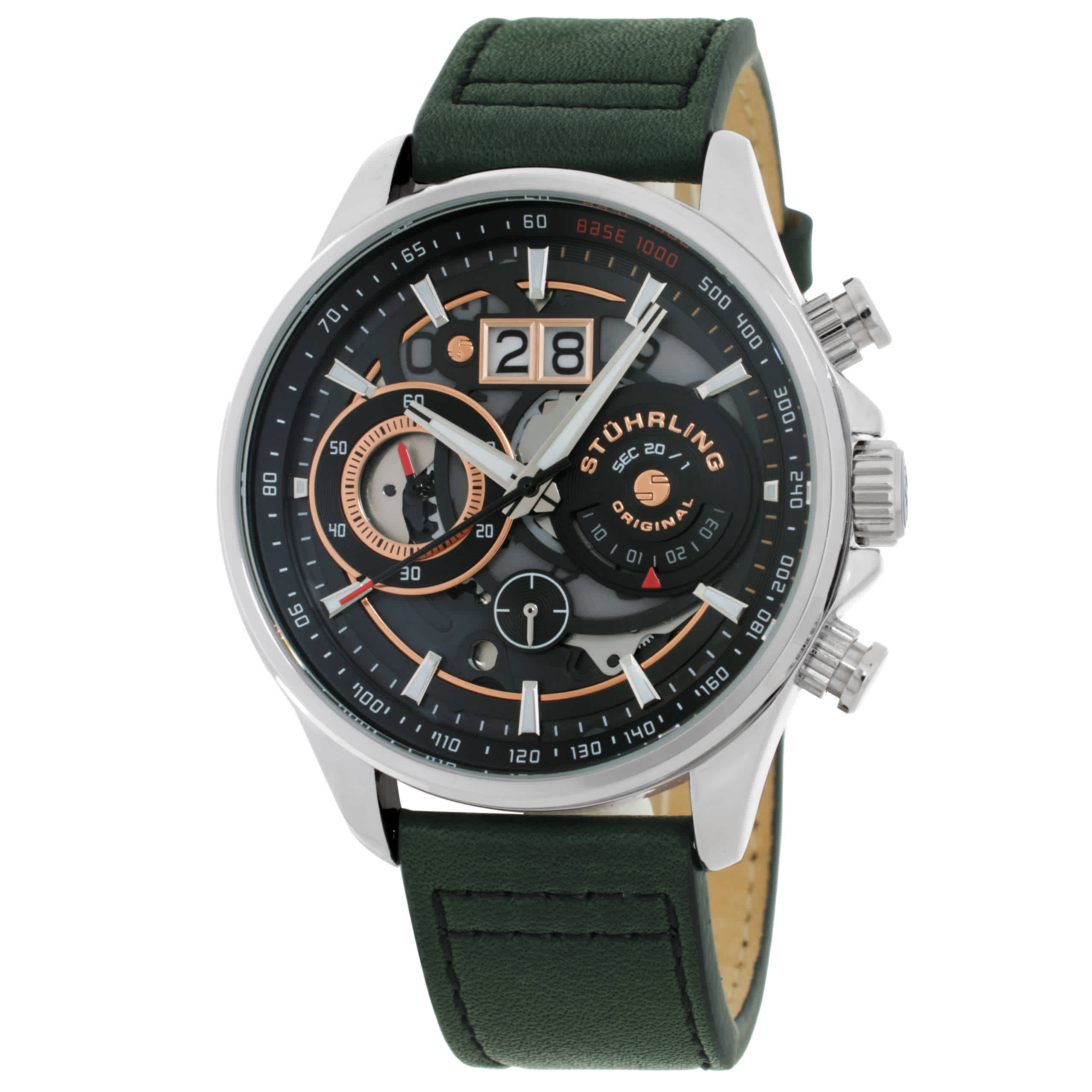 Stuhrling Original Aviator Black Dial Mens Watch M15539 275$